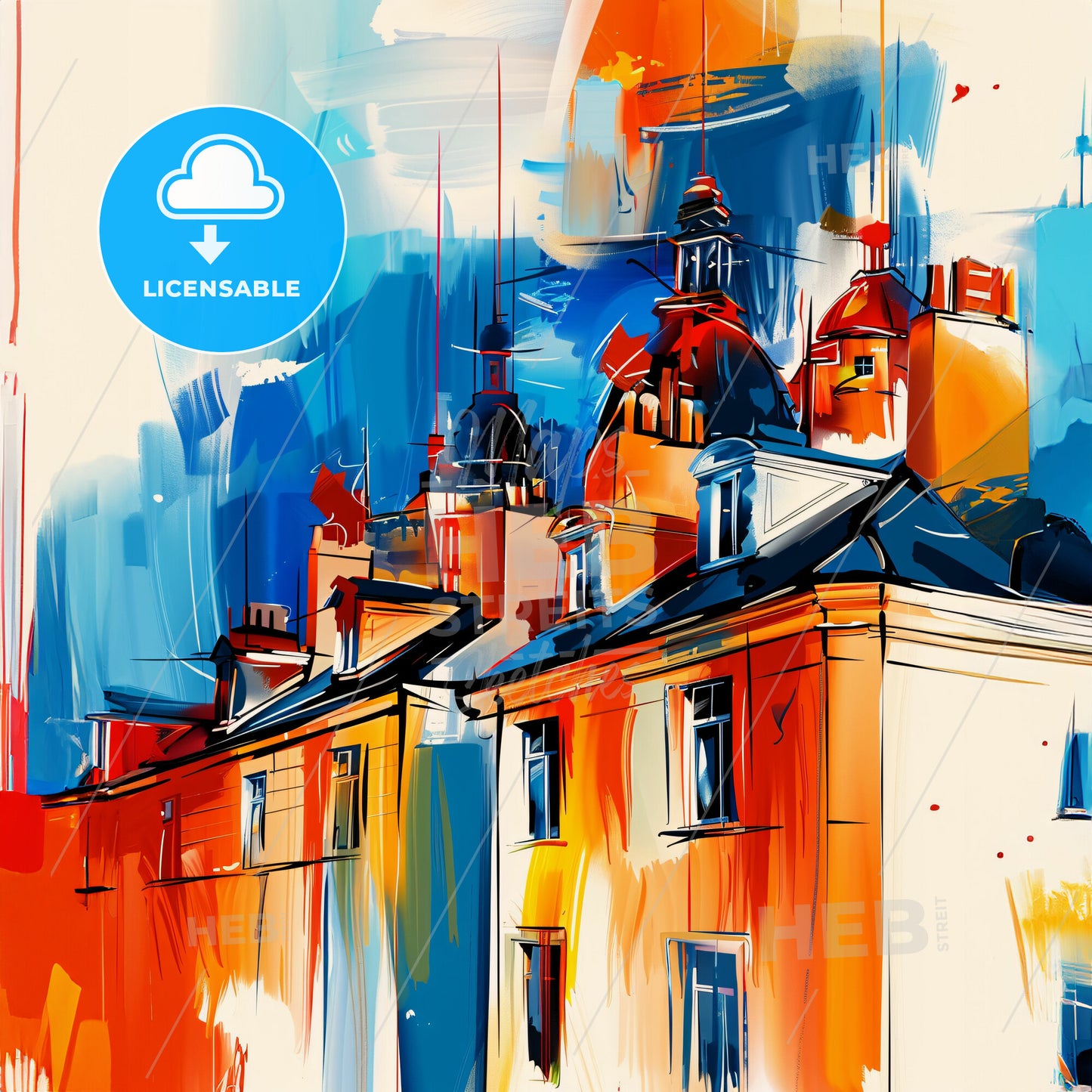 Vibrant Middlesbrough, England - A Painting Of A Building