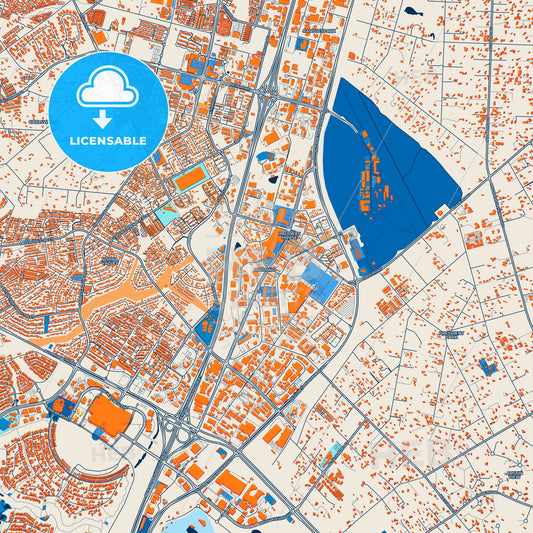 Colorful Midrand Street Map with Labels and Buildings