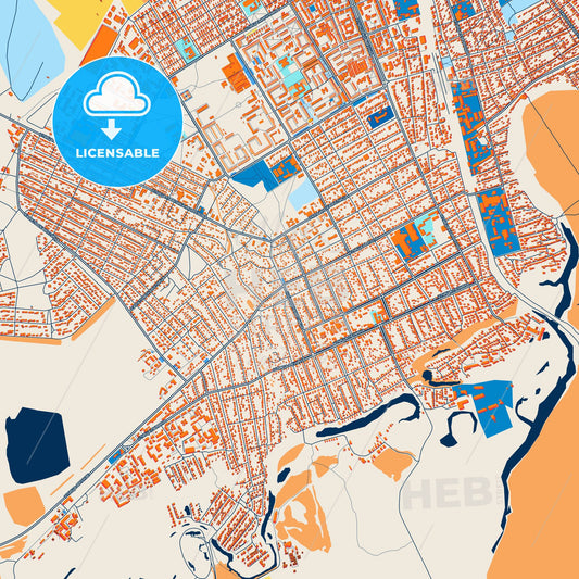 Colorful Mikhaylovka Street Map with Labels and Buildings