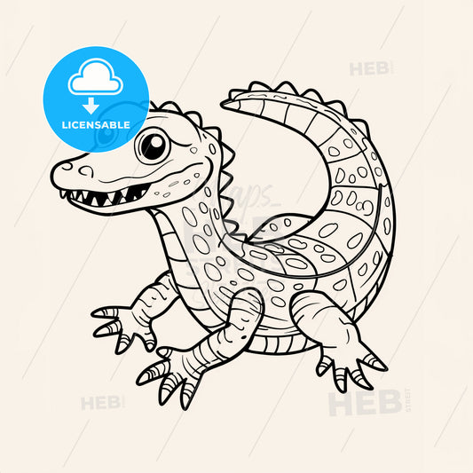 Mild Looking Crocodile - A Cartoon Lizard With A Long Tail