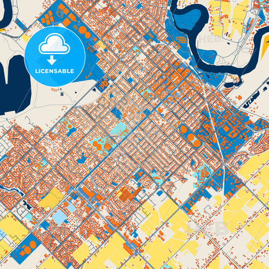 Colorful Mildura–Wentworth Street Map with Labels and Buildings