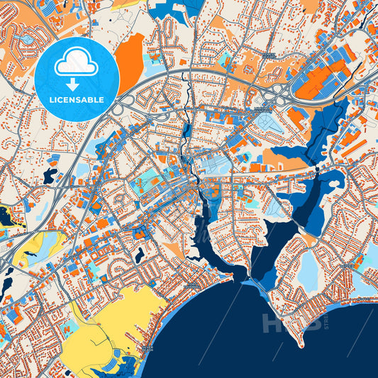 Colorful Milford Street Map with Labels and Buildings