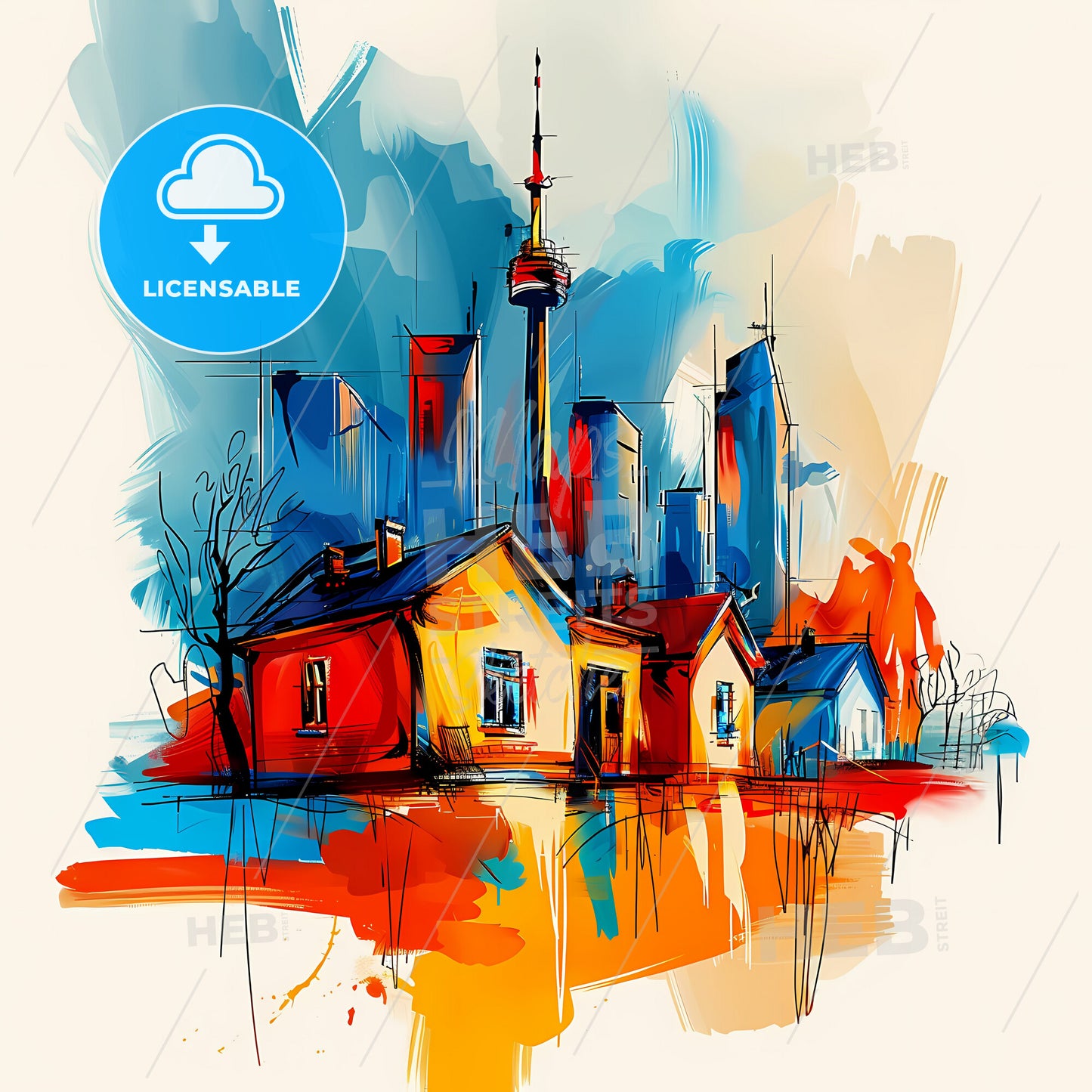 Vibrant Milton, Canada - A Colorful Painting Of A City