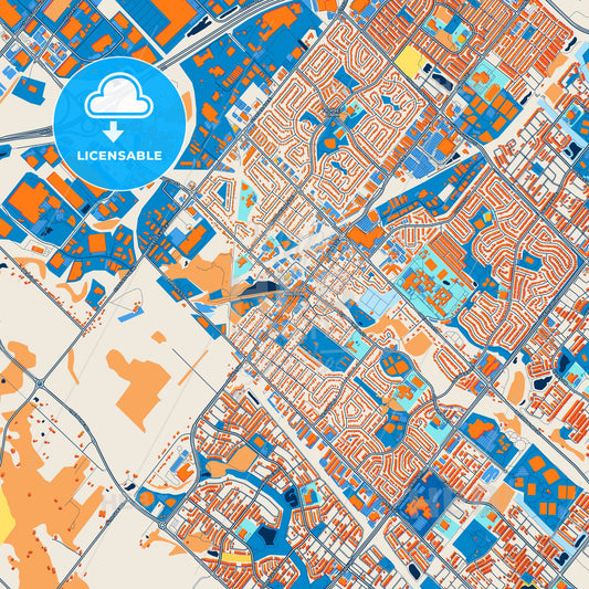 Colorful Milton Street Map with Labels and Buildings