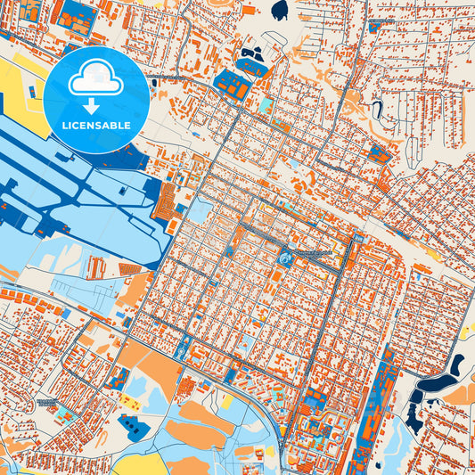 Colorful Mineralnye Vody Street Map with Labels and Buildings