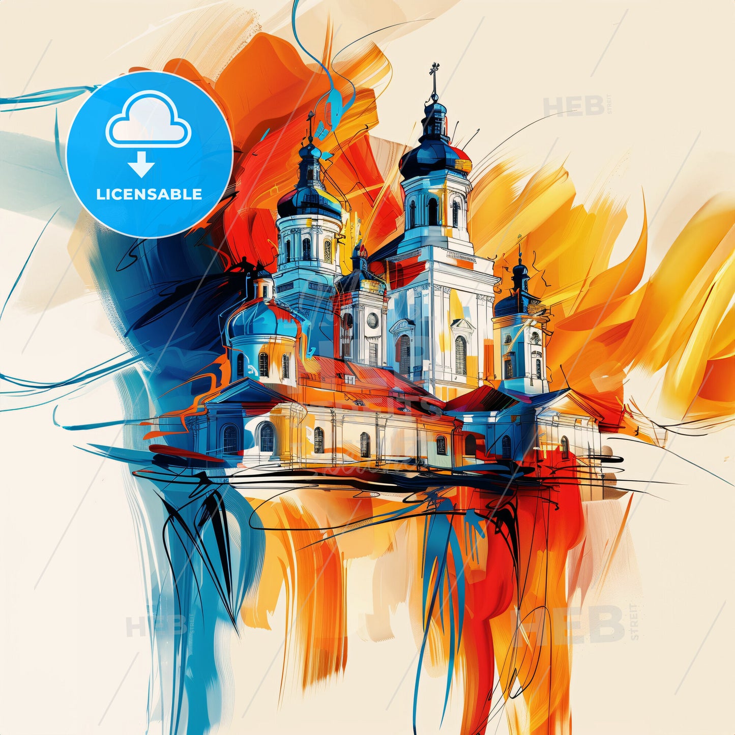 Vibrant Мінск, Belarus - A Painting Of A Building