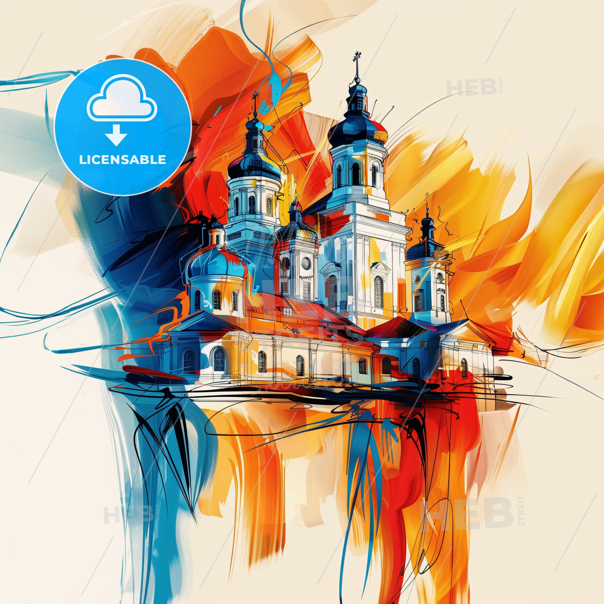 Vibrant Мінск, Belarus - A Painting Of A Building