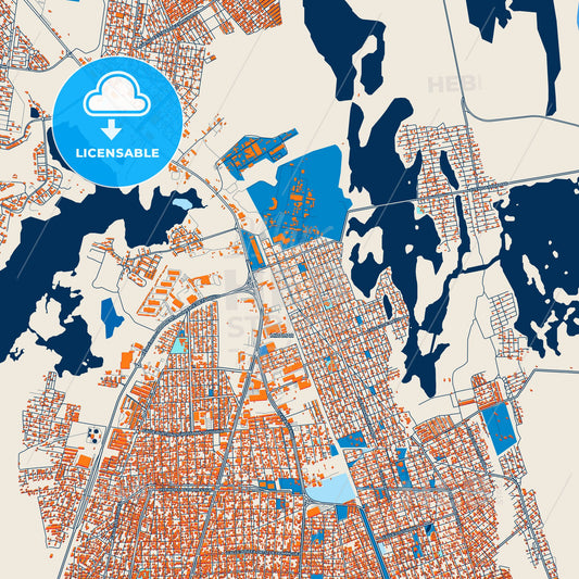 Colorful Miramar Street Map with Labels and Buildings