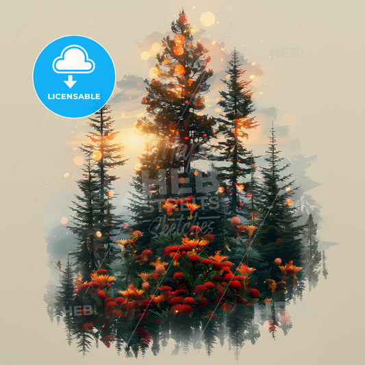 Mirth and Earth: The Joy of Nature - A group of trees with flowers