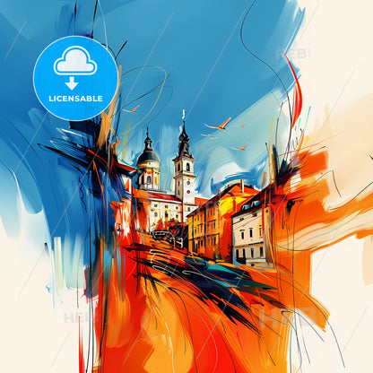 Vibrant Miskolc, Hungary - A Painting Of A City