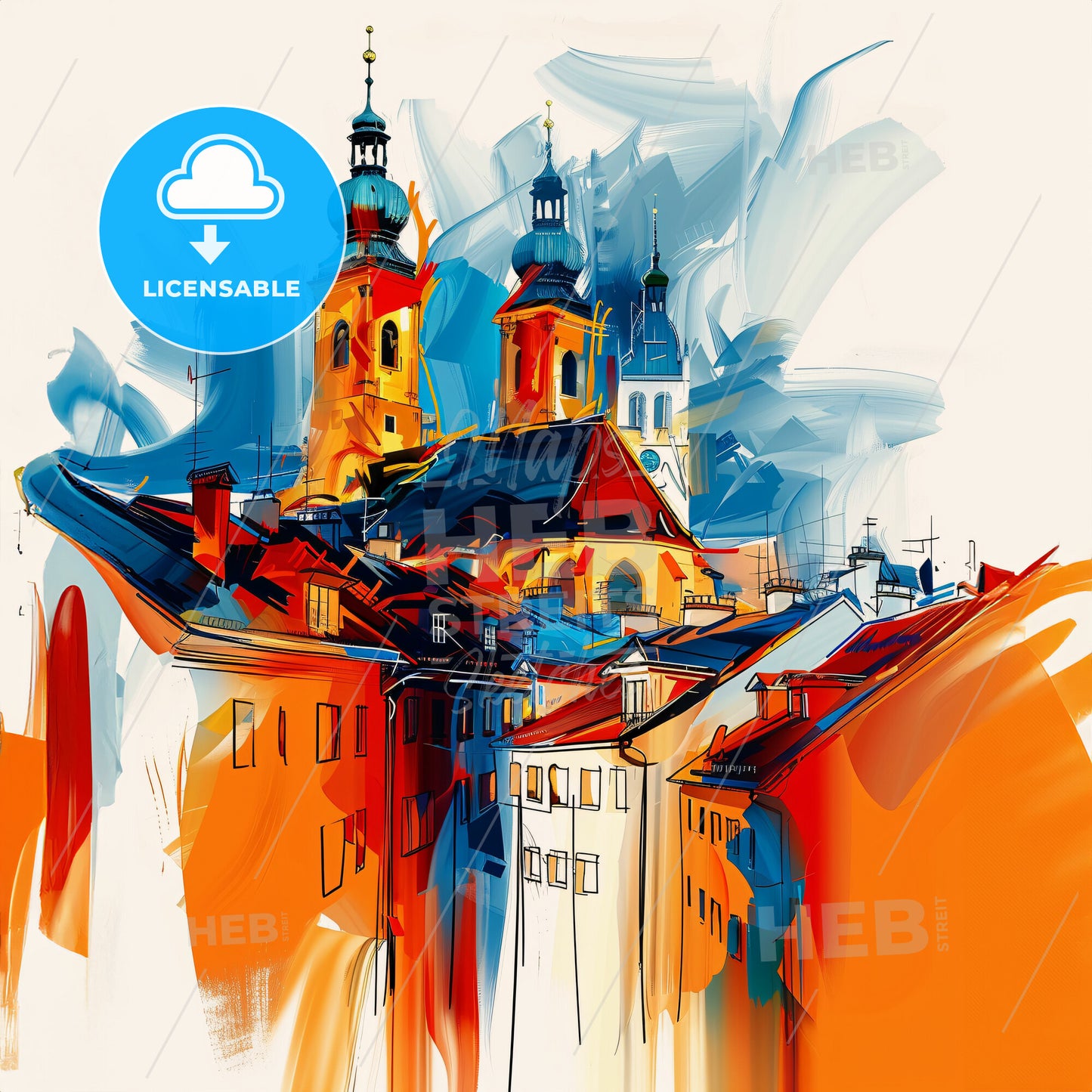 Vibrant München, Germany - A Painting Of A City