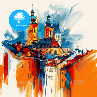 Vibrant München, Germany - A Painting Of A City