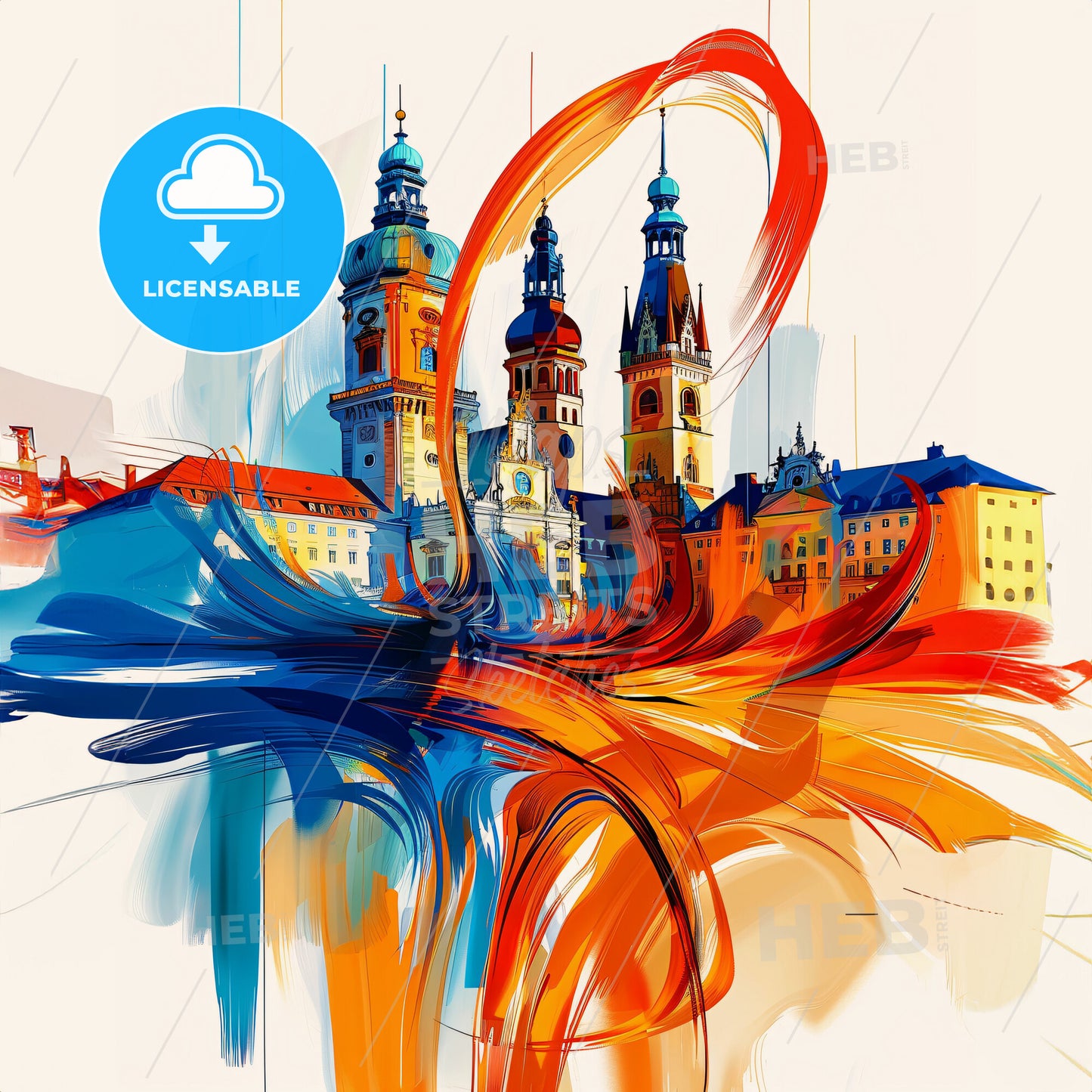 Vibrant München, Germany - A Colorful Painting Of A City