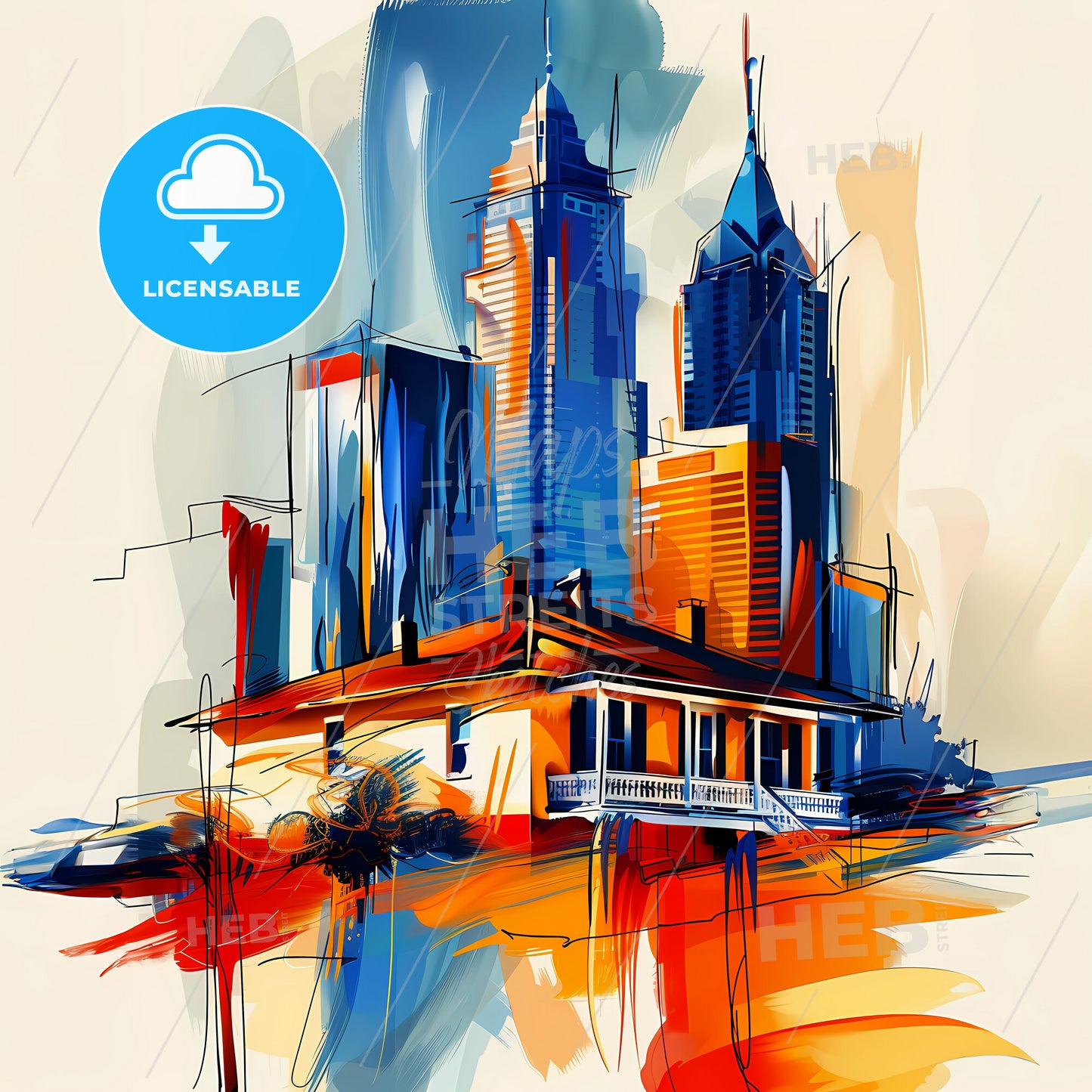 Vibrant Mobile, Alabama - A Painting Of A Building