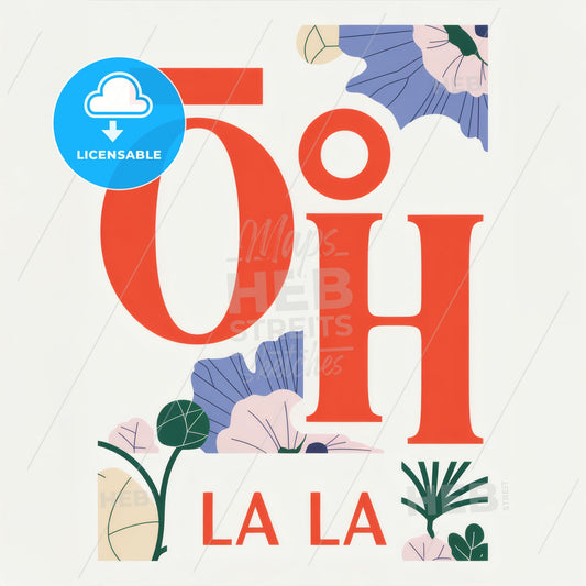 Modern Minimalist Logo Art: Bold Red OH Typography with Stylish LA LA Design