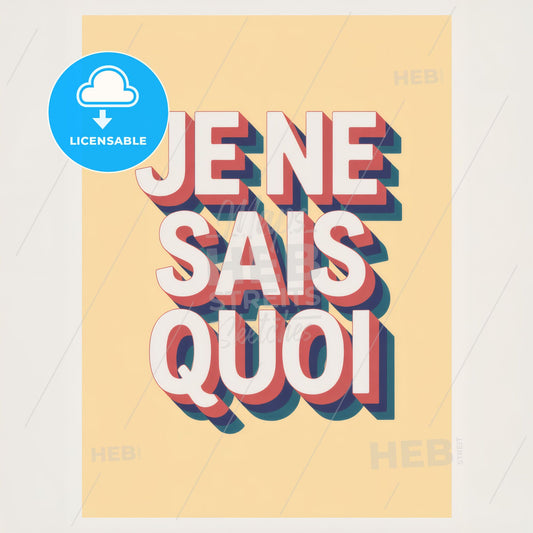 Modern Minimalist Print: JE NE SAIS QUOI in Bold Shadow on Vibrant Yellow-Orange
