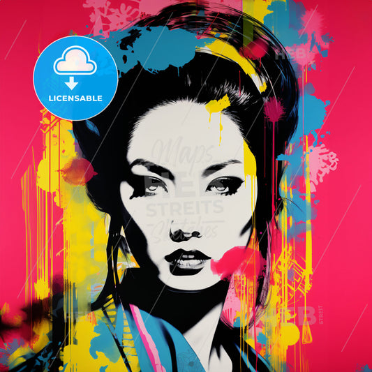 A Woman With A Colorful Background With The Andy Warhol Museum In The Background