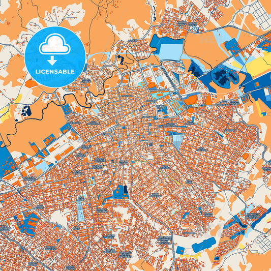 Colorful Mogi das Cruzes Street Map with Labels and Buildings