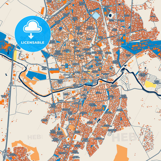 Colorful Mogi Guacu Street Map with Labels and Buildings