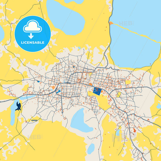 Colorful Mokolo Street Map with Labels and Buildings