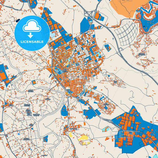 Colorful Molina de Segura Street Map with Labels and Buildings