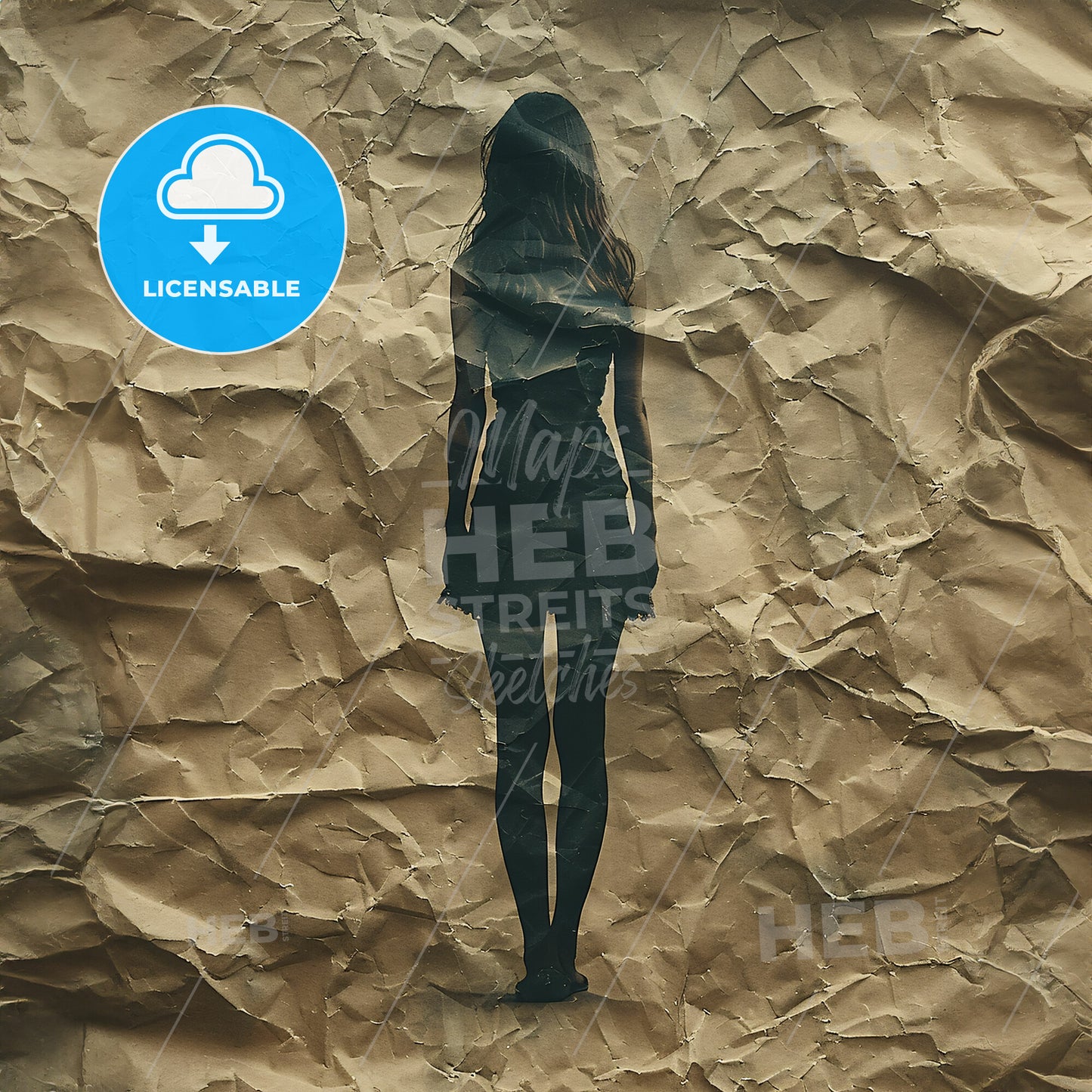 Mona Lisaâ€™s Secret Smile: She Knew About Pizza - A silhouette of a woman on a crumpled paper