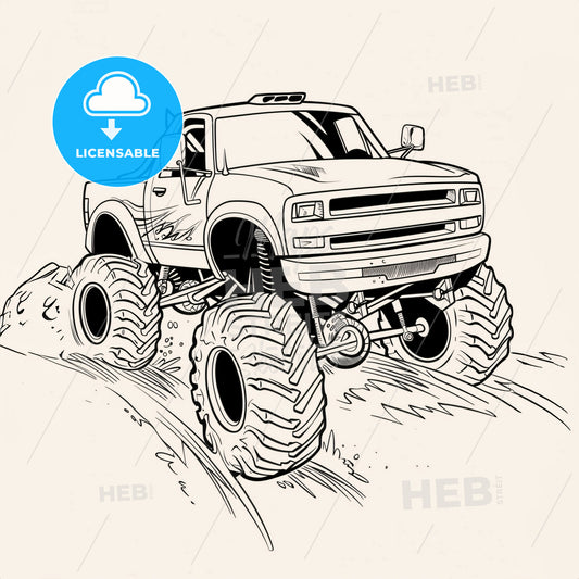 Monster Truck - A Cartoon Of A Monster Truck