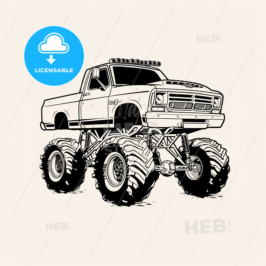 Monster Truck - A Cartoon Of A Monster Truck