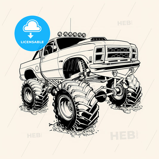 Monster Truck - A Cartoon Of A Monster Truck