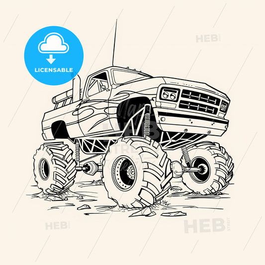 Monster Truck - A Cartoon Of A Monster Truck