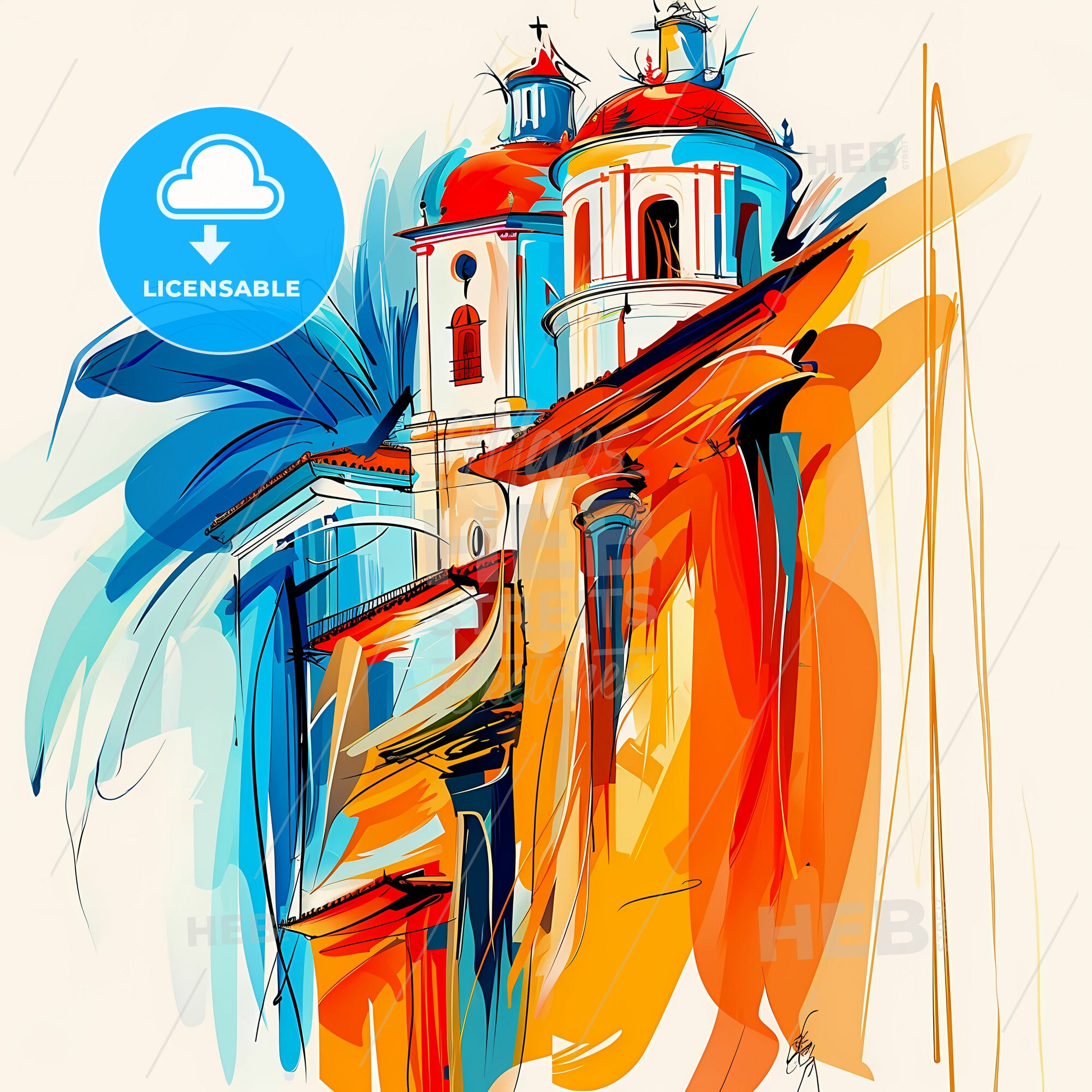 Vibrant Monteria, Colombia - A Painting Of A Building