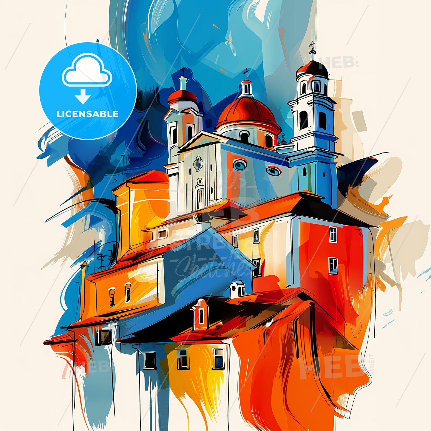 Vibrant Montes Claros, Brazil - A Painting Of A Building