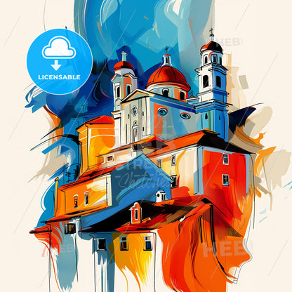 Vibrant Montes Claros, Brazil - A Painting Of A Building