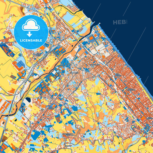 Colorful Montesilvano Street Map with Labels and Buildings