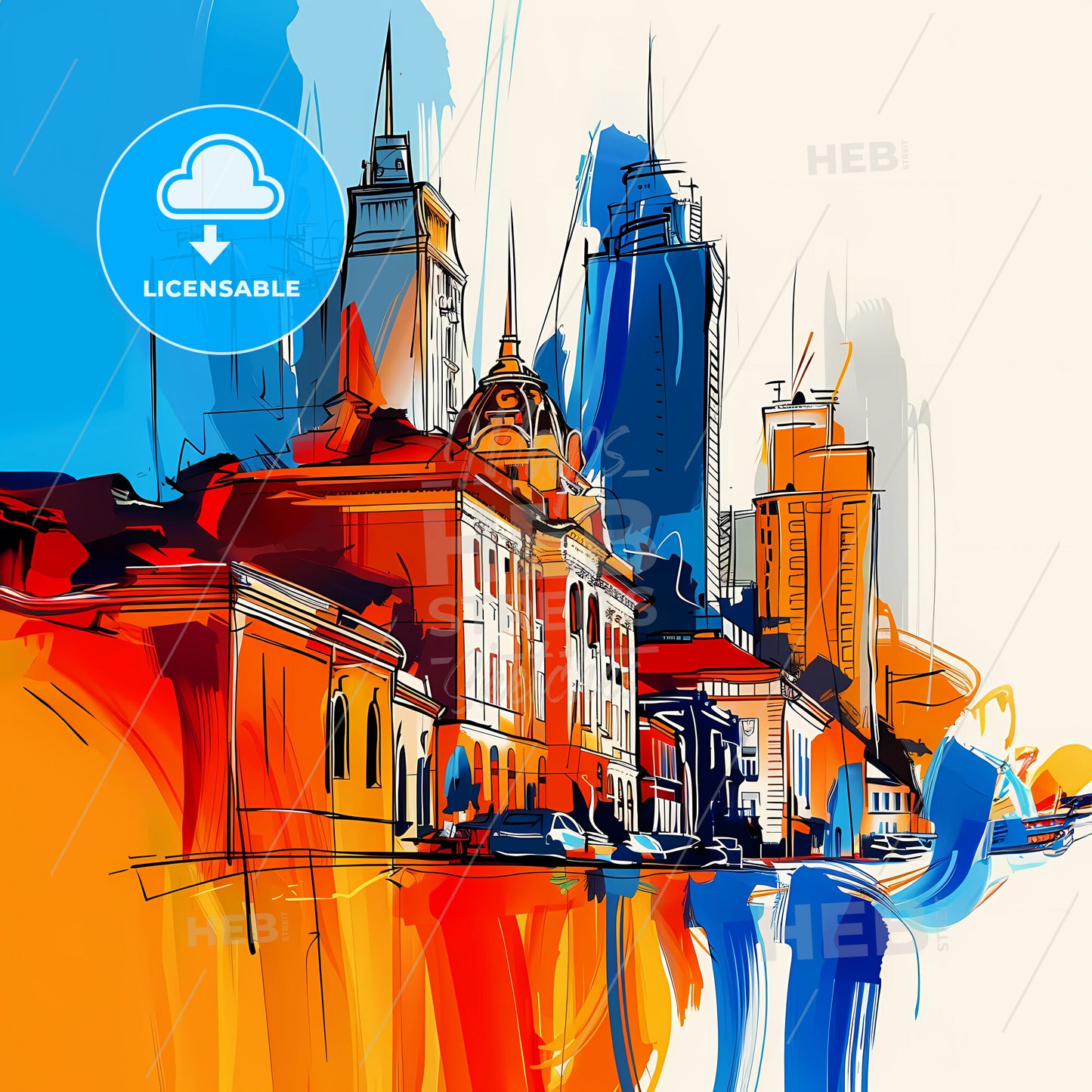 Vibrant Montevideo, Uruguay - A Colorful Cityscape With Buildings And Cars