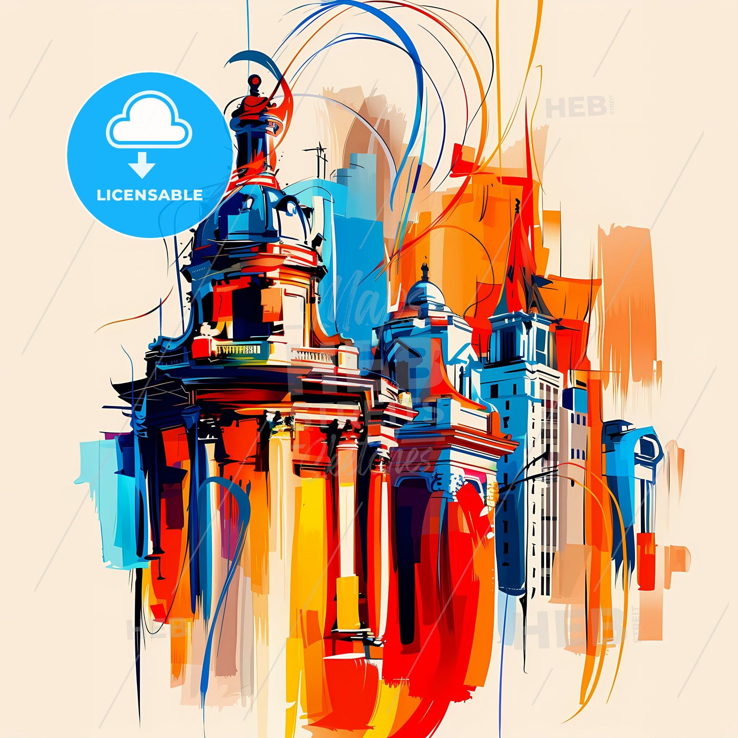 Vibrant Montevideo, Uruguay - A Painting Of A Building