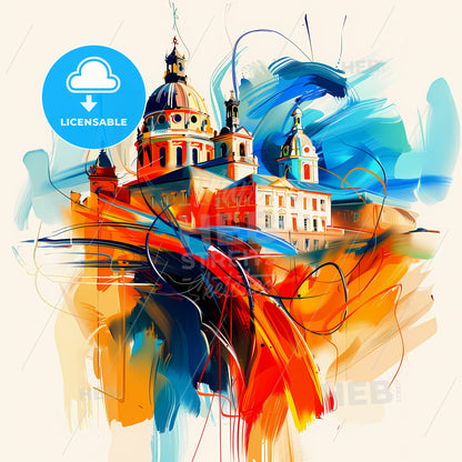 Vibrant Montreuil, France - A Painting Of A Building