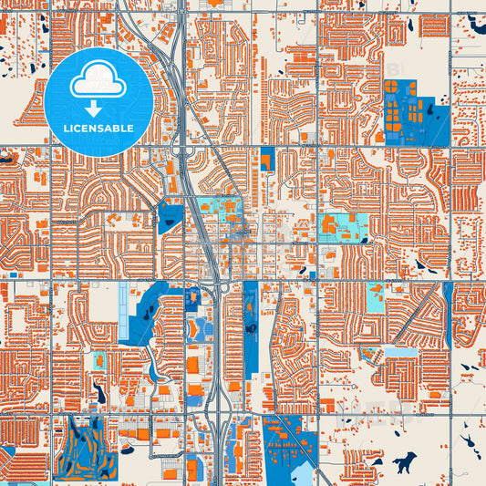 Colorful Moore Street Map with Labels and Buildings
