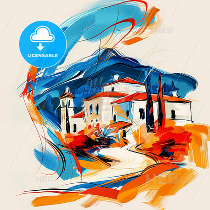 Vibrant Moreno Valley, California - A Painting Of A House