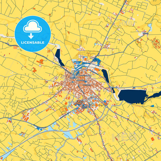 Colorful Mórfou   Street Map with Labels and Buildings