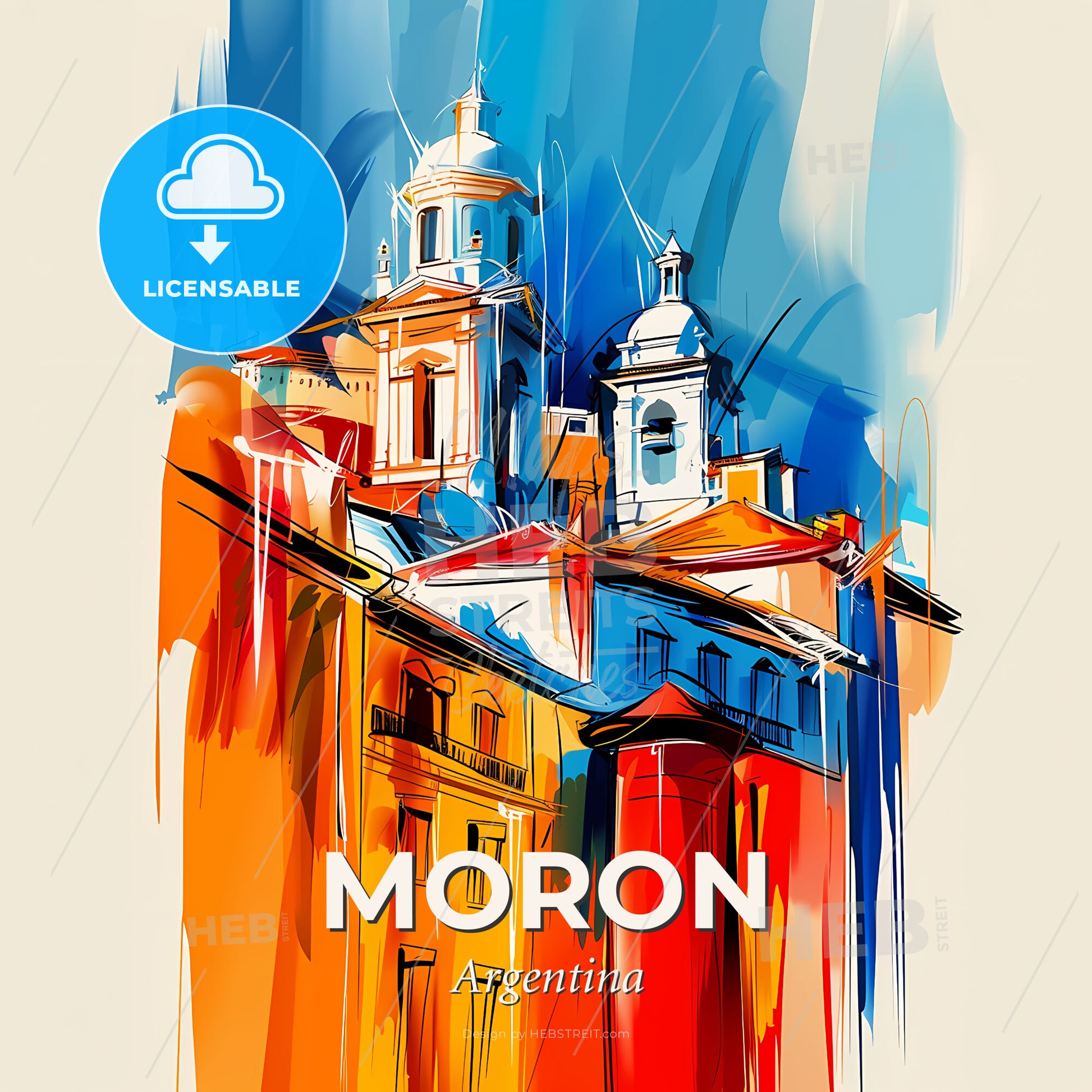 Vibrant Moron, Argentina - A Painting Of A Building - Square format print template