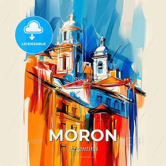 Vibrant Moron, Argentina - A Painting Of A Building - Square format print template