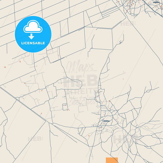 Colorful Moshi Street Map with Labels and Buildings