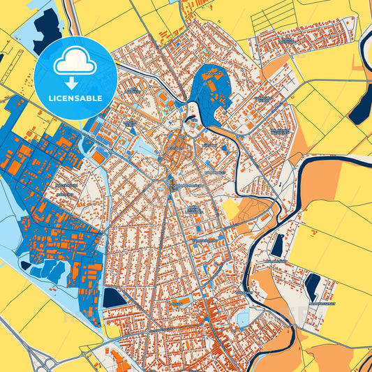 Colorful Mosonmagyaróvár Street Map with Labels and Buildings