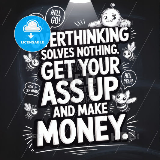 Motivational Quote: Overcoming Overthinking and Taking Action to Achieve Success and Financial Freedom.