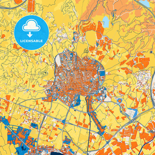 Colorful Motril Street Map with Labels and Buildings