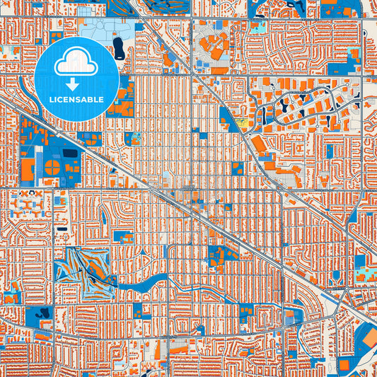 Colorful Mount Prospect Street Map with Labels and Buildings
