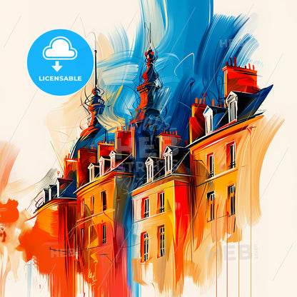 Vibrant Mérignac, France - A Painting Of A Building