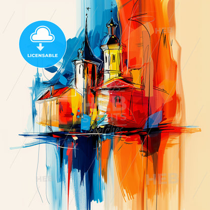 Vibrant Mulhouse, France - A Painting Of A Building