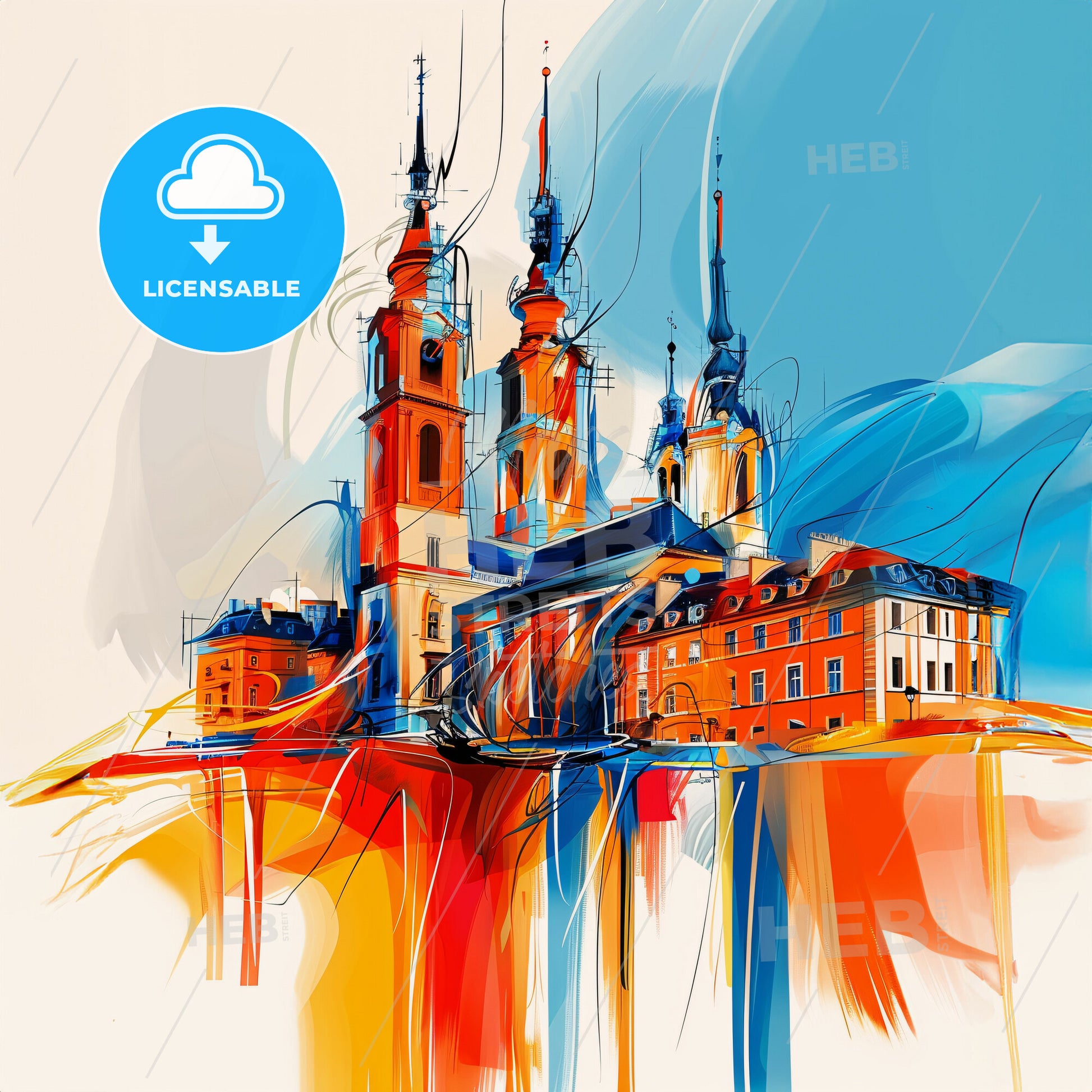 Vibrant Mulhouse, France - A Painting Of A Building